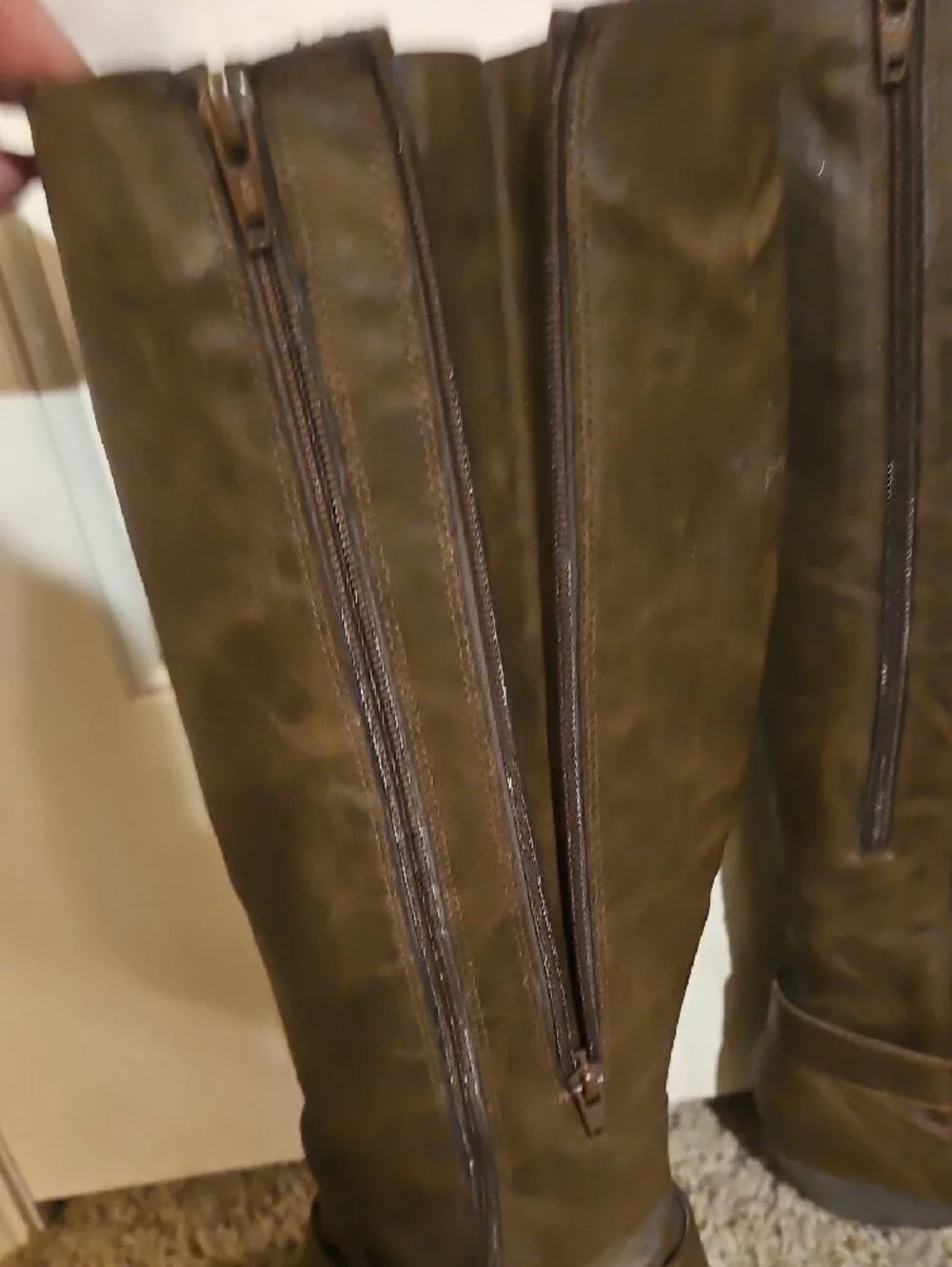 Over-the-Knee Riding Boots in Dark Brown